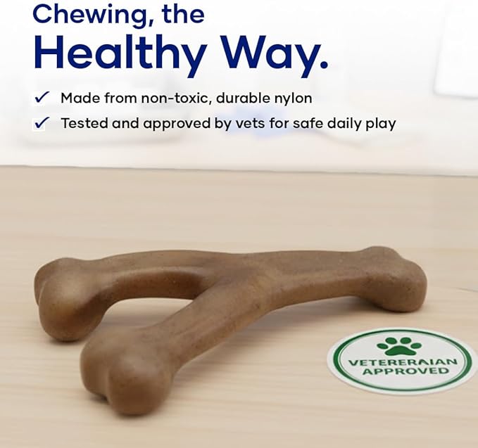 Wishbone – Bacon Flavored Dog Chew Toy | Durable, Long-Lasting, Teeth Cleaning | Safe for Heavy Chewers