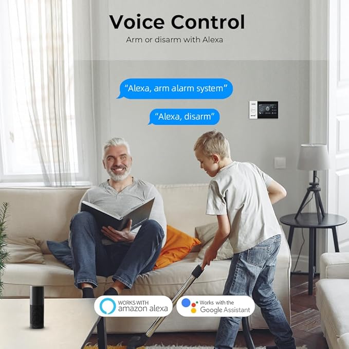 PGST Wireless Home Alarm System 12-Piece Kit, WiFi/4G Alarm System for Home Security with Phone APP Alert (Door Sensors,Alarm Siren, Remote, Motion Detector) for Home, Apartment, Work with Alexa