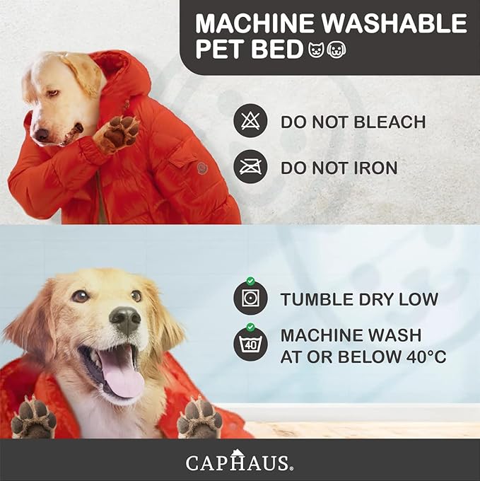 CAPHAUS 24/30 Inch Calming Donut Pet Bed for Small/Medium Cats and Dogs, Anti-Slip Bottom, Washable, Anti-Anxiety Fluffy Round Cat Bed, Indoor Shaggy Cuddler Cotton Candy Brown, Light Gray, Pink Bed