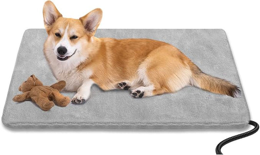 Heating Pad for Cats and Dogs Outdoor,Indoor Warming Cat Heating Pad, Waterproof，Chew Resistant Cord (Grey, 20 X 16)