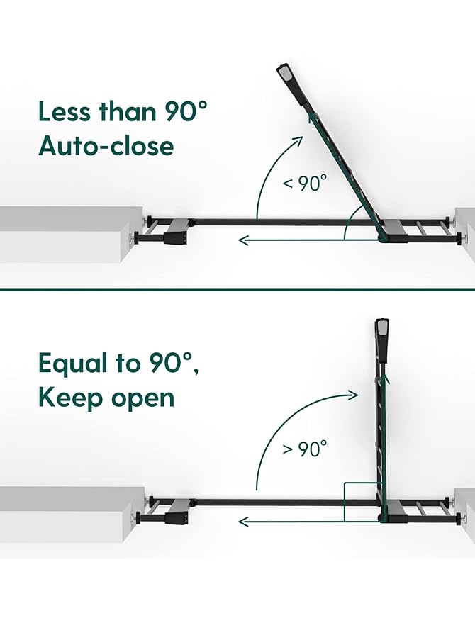 BABELIO New Version Baby Gate with Cat Door Adjustable, 29-40" Metal Pet Door for Stairs & Doorways, Pressure Mounted, No Tools Needed, Black
