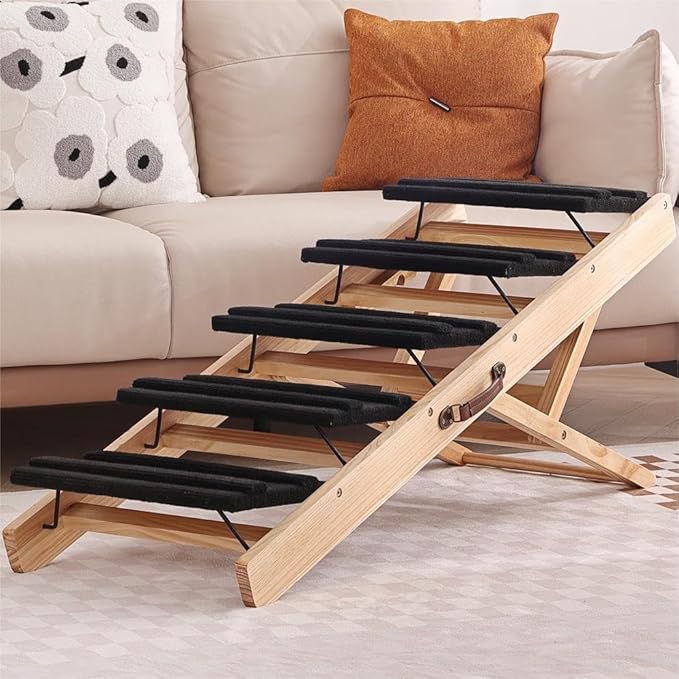 Dog Pet Stairs Steps Ramp for Bed,Dog Pet Stairs Steps for Large Dogs,Dog Pet Stairs Steps Ramp for Dogs to Get on Bed,