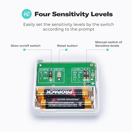 THIRDREALITY Zigbee Vibration Sensor, 110dB Alarm, Adjustable Sensitivity, Works with Echo, SmartThings, Home Assistant