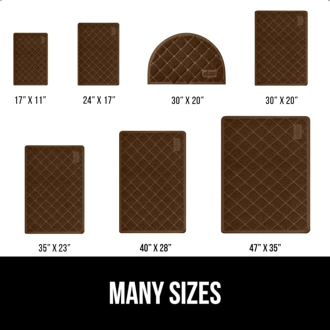 GORILLA GRIP Cat Litter Box Mat, 47x35, Water Resistant, US Designed Kitty Litter Trapping Mats, Easy to Clean, Scatter Control, Less Mess and Clean Floors, Kitten Supplies for Indoor Cats, Brown