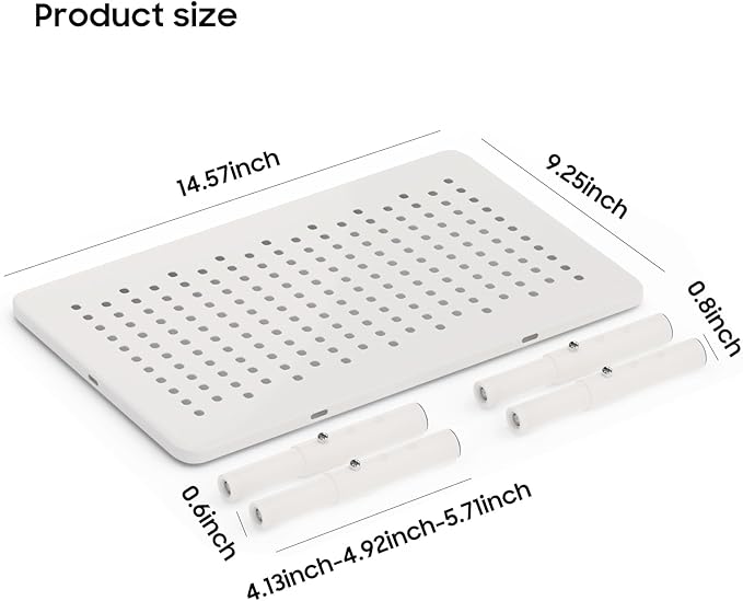 ‌Adjustable Automatic Cat Feeder Stand - Non-Slip Elevated Holder for Cats/Puppies, Fits Most Automatic Feeders & Water Dispensers, White(Holder ONLY)