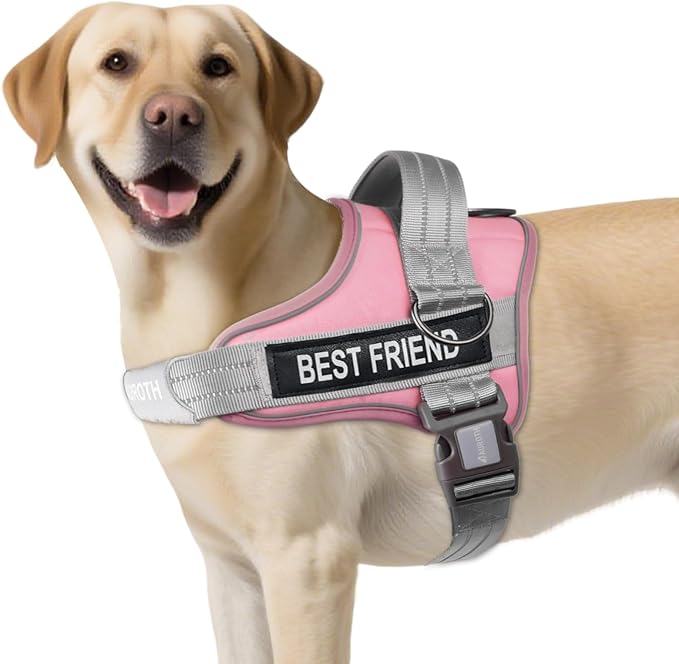 AUROTH Dog Harness No Pull Soft Padded Service Dog Vest, No Choke, Easy On Pet Vest with Handle, Adjustable Reflective Dog Harness for Small, Medium and Large Dogs, Easy Walking and Training