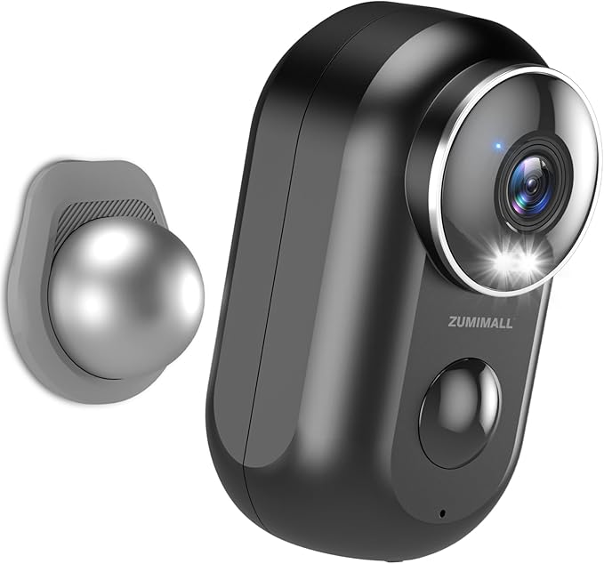ZUMIMALL 2K Security Cameras Wireless Outdoor, Magnetic Mount, 130° View Outdoor Camera Wireless, 2.4G WiFi Battery Camera Indoor/AI Detection/3MP Color Night Vision/2-Way Talk/Cloud/Alexa/IP66