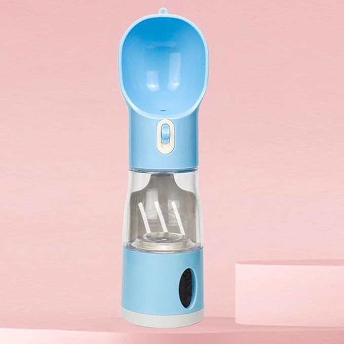 Portable Pet Water Bottle Leakproof Design, Dual Compartment, One Button Hydration, Lightweight Lanyard, Travel Dog Water Dispenser for Outdoor Activities (-2118230001912)