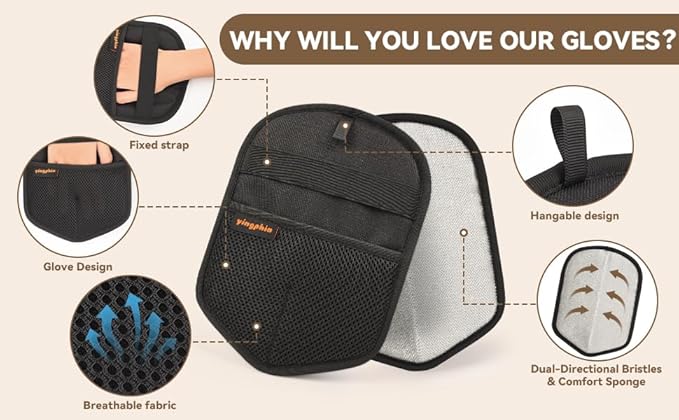 Washable Reusable Pet Hair Remover Glove for Dog & Cat Hair – Electrostatic Fur Removal Tool for Laundry, Clothes, Sofa, Carpet & Car Seats – Easy Clean Lint Remover for Pet Owners