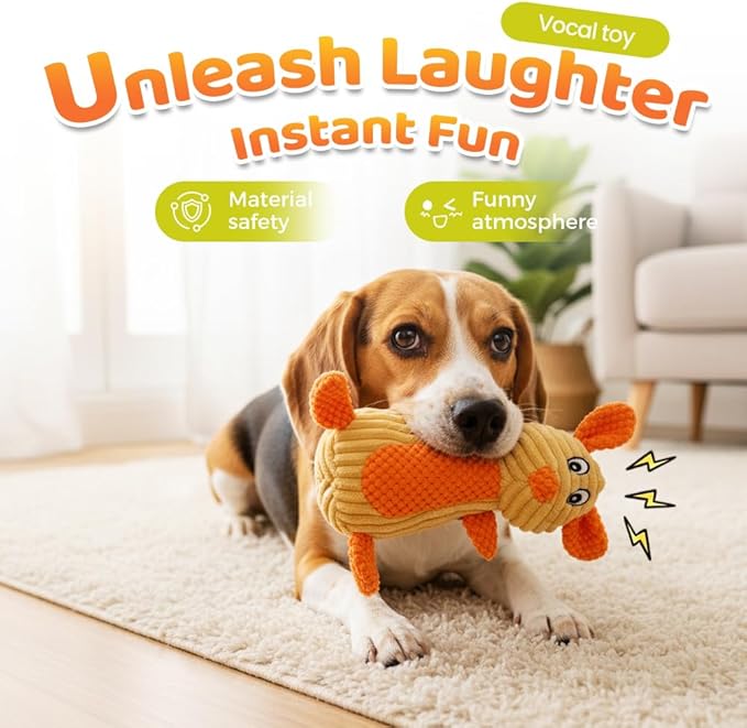 Indestructible Dog Toys,2026 New Dogs Plush Toy for Aggressive Chewers,Stuffed Toys Dogs Squeaky Durable Chew Toy for Indoor Pups Teething (A-Eleplant)