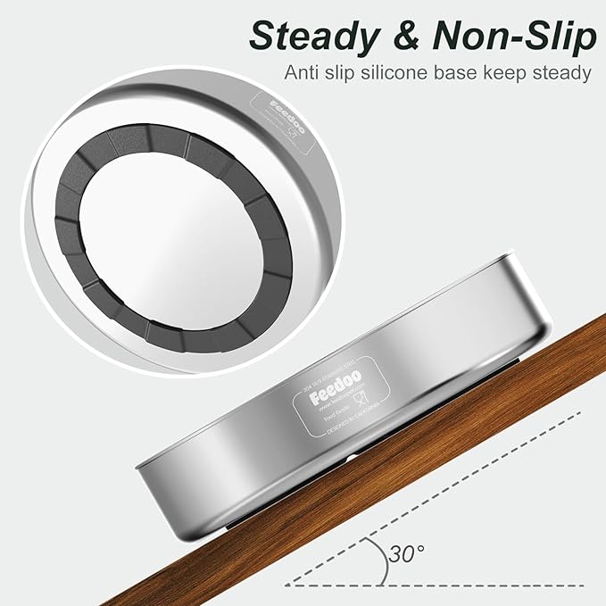 Slow Feeder Dog Bowl-1.5Cups for Small Breeds, Dual Wall Stainless Steel Maze Bowl, Non-Slip Base, Food-Grade Metal Dog Dish to Slow Eating