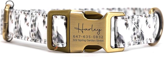 Personalized Dog Collar with Name and Phone Number Engraved,Adjustable Custom Puppy Collar,Organic Cotton Pet Collar for Small Medium Large Boy Girl Dogs