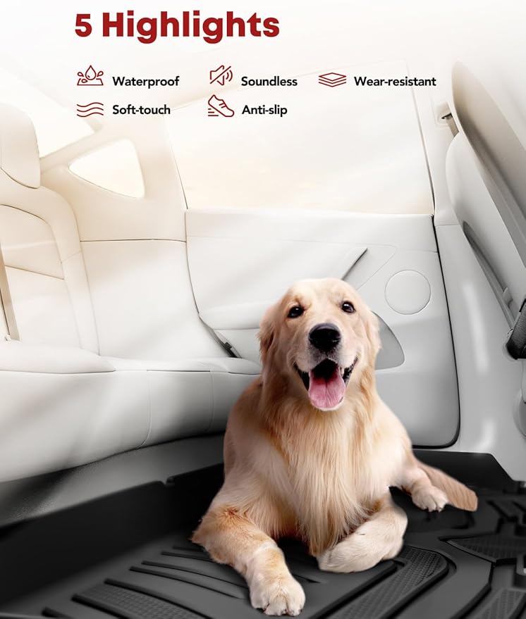 YHTAUTO Floor Mats & Cargo Liner Fit 2021-2026 Ford Bronco(Not Sport) 4 Door, TPE All Weather Floor Liner Odorless Custom Fit Car Mats, 1st 2nd Row and Trunk Mat Full Set Bronco Accessories