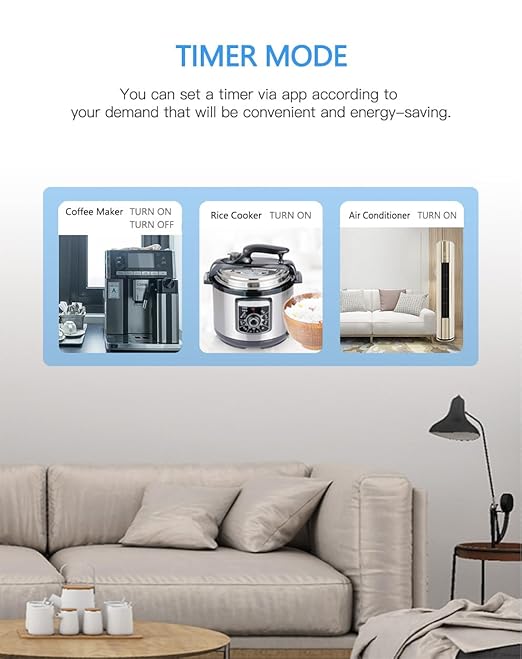 Smart Plug, Wi-Fi Outlet Socket Compatible with Alexa and Google Home, Automate APP, Timer Function, Voltage Measurement Function, (4 pcs)