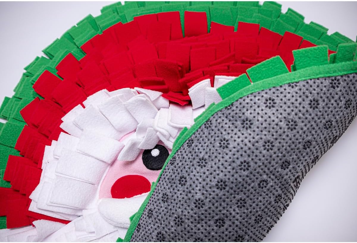 Tail Trends Christmas Snuffle Mats for Dogs – Interactive Dog Toy for Foraging & Nosework, Washable Slow Feeder, for Small Medium Large Pets (Santa Claus)