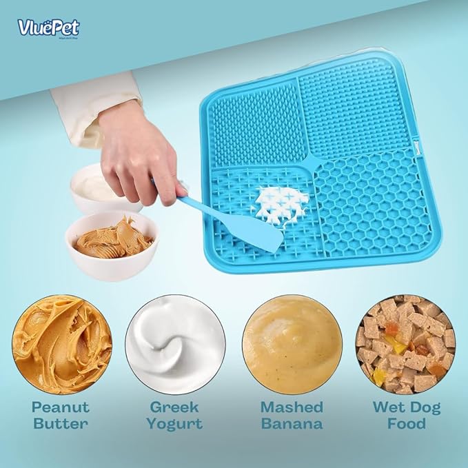 VALUEPET | Dog Lick Mat - Silicone Lick Mat for Anxiety Relief- Slow Feeder Licking Pad for Butter, Yogurt, & Peanut - Suitable for Dog Training, Boredom Reducer, Bathing & Grooming- Square | 6.6 Inch