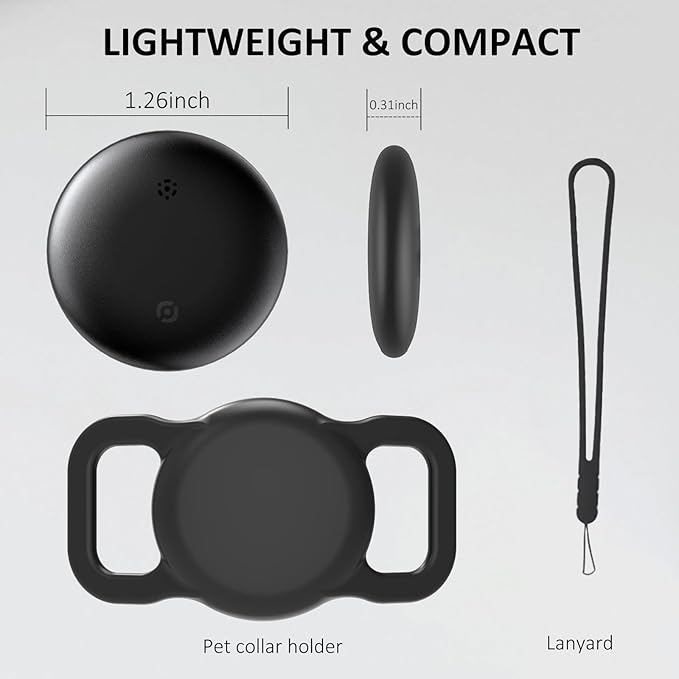 Bluetooth Tracker for Android, Android Airtag Compatible with Google Find My Device App, Replaceable Battery Item Finder, Tracker Tag for Keys, Suitcase, Backpack, Wallet, Luggage (for Pets)