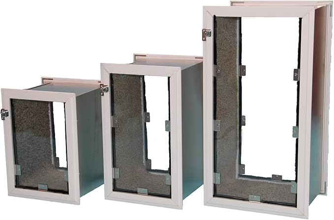 Wall Model | Cat & Dog Doors | Adjustable Tunnel Fits Up to 10" Wide Walls | Energy Efficient Double Vinyl Flaps | Locking Security Cover | Skilled Install Required | Steel Corners | Hale Pet Door