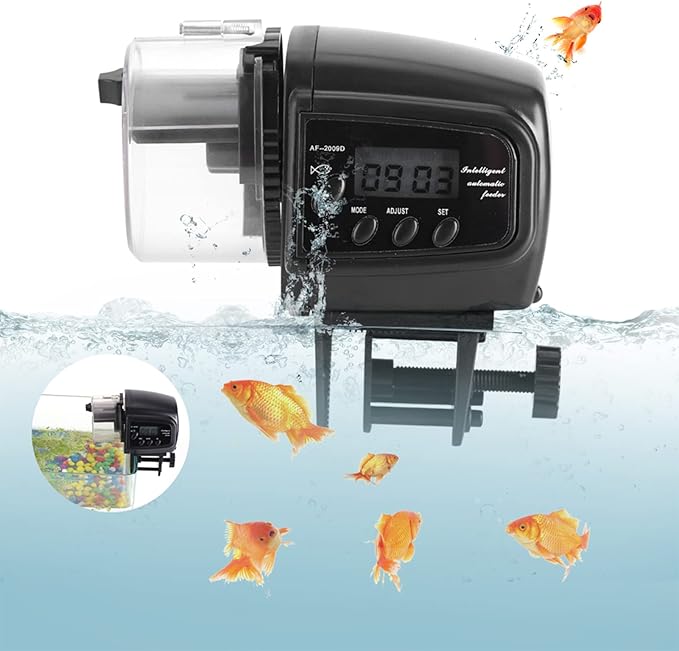 Digital Automatic Fish Feeder Electronic Fish Feeder LCD Aquarium Tank Food Feeding Machine for Vacations Business Trip