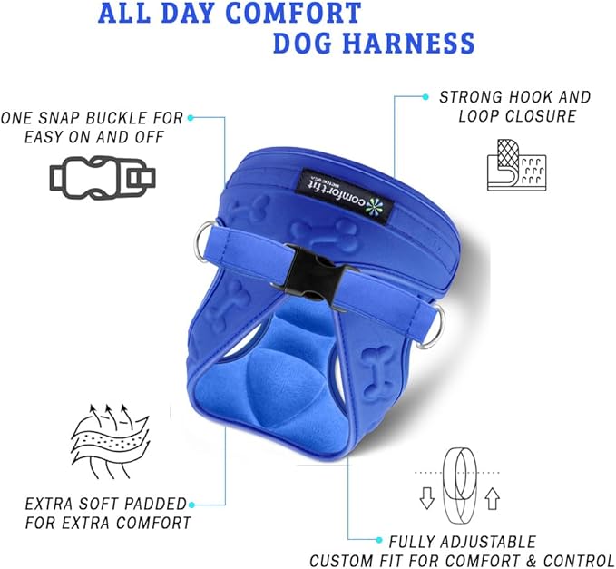 Comfort Fit Dog Harness Small Medium Sized Dogs No Pull Step in Dog Harness with Adjustable Buckles Soft Padded Easy Control Vest Harness Training Walking Running Extra Comfort Inside Velvet Plush