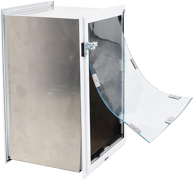 Wall Model | Cat & Dog Doors | Adjustable Tunnel Fits Up to 10" Wide Walls | Energy Efficient Double Vinyl Flaps | Locking Security Cover | Skilled Install Required | Steel Corners | Hale Pet Door