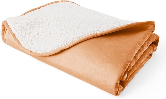 Waterproof Dog Blankets for Medium Dogs, Washable Pet Blanket for Indoor Cats, Plush Sherpa Puppy Throw Furniture Protector for Bed Couch Sofa(30"x40",M,Orange)