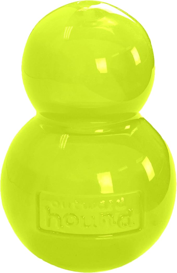 Outward Hound Double-Tuff Stuffable Dog Toy, Large 5-Inch Green - Treat Dispensing Chew Ball for Medium to Large Dogs, Interactive Puzzle for Enrichment & Slow Feeding