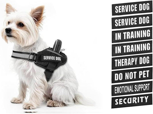 Dog Vest Harness and Patches Set, Animire in Training Service Dog Harness with 10 Dog Patches, Reflective Dog Vest with Handle for Small, Medium, Large, and Extra-Large Dogs