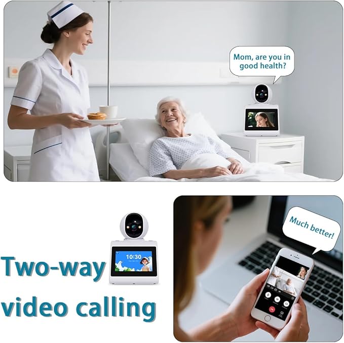 Two Way Video Camera,Indoor Home Security Cameras Baby Monitor Pet Dog Camera with Phone App,Motion for Elderly/Nanny/Pet/Dog/Baby,Audio Calling Device Pan Til,Motion Detection