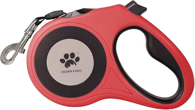 16 ft Retractable Dog Leash for Extra Large Dogs up to 130 lbs,Tangle-Free Nylon Tape,Red Dan24 XL