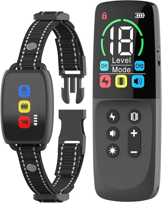 Dog Shock Collar - 3300Ft Dog Training Collar with Remote by IP67 Waterproof for 8-120LBS Small Medium Large Dogs, Rechargeable E-Collar with 3 Modes