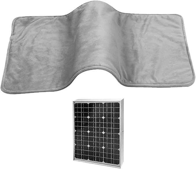 Solar Panel Pet Heating Pad 12V Soft & Warm Heated Pet Mat IPX7 Waterproof Portable Heated Blanket for Dogs Cats Outdoor, Décor Maison
