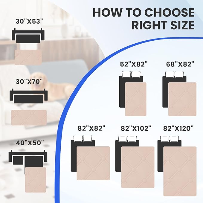 Waterproof Dog Bed Cover Pet Blanket, Soft Couch Cover for Dogs Washable, Non-Slip Dog Blanket Protect Furniture Couch Sofa Car for Puppy Large Dogs Cat (30x70 Inch, Beige)