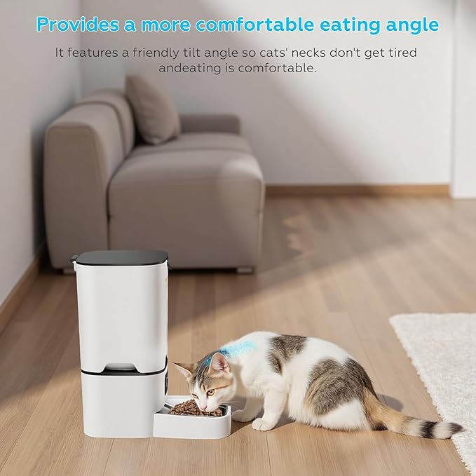 TYM Automatic Cat Feeder, 7L WiFi Cat Food Dispenser, Timed Cats Feeder with APP Control, Auto Pet Food Dispenser for Small Pets, Fresh Food, Dual Power Supply, Detachable for Easy Cleaning