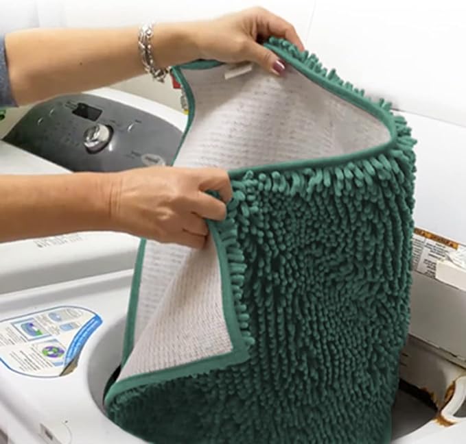 Muddy Mat® Shown on TV–Super Absorbent Microfiber Dog Door Mat for Muddy Paws, Non-Slip Washable Pet Rug, Quick Dry Chenille Entryway Carpet, Machine Washable Indoor Outdoor mat–Seafoam Green 59"x24"