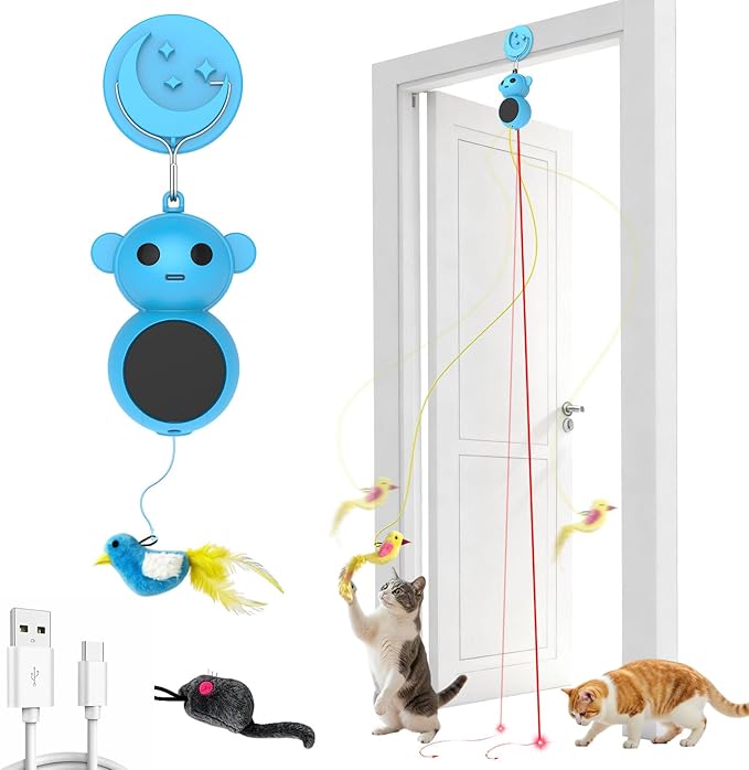 Interactive Cat Toys for Indoor Cats - Automatic Cat Toys, Flying Bird Feather Cat Toy, Kitten & Adult Cat Enrichment Stimulation Toy