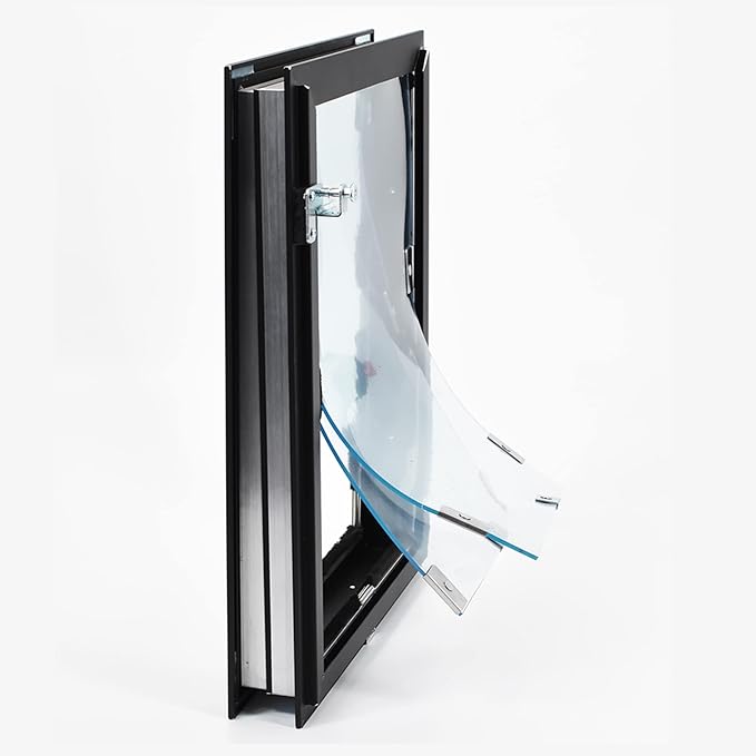 Door Model | Cat & Dog Doors | Energy Efficient Double Vinyl Flaps | Locking Security Cover | Skilled Install Required | Heavy Frame of Extruded Aluminum | Steel Reinforced Corners | Hale Pet Door