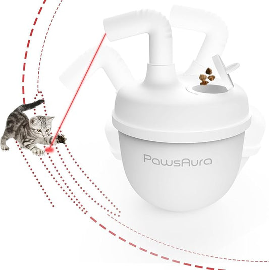 Cat Laser Toy,Cat Laser Toy Automatic Rechargeability,360° Rotation Out of Real Randomized Trajectory Motion,3 Modes Interactive for Cats for Bored Indoor Adult Cat Kittens (White)
