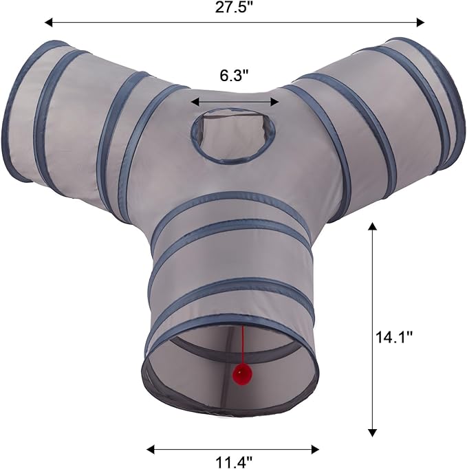 Cat Tunnels for Indoor Cats 3 Way Play Toy Kitty Tunnel Peek Hole Toy with Ball for Cat Tube Fun for Rabbits Kittens and Dogs