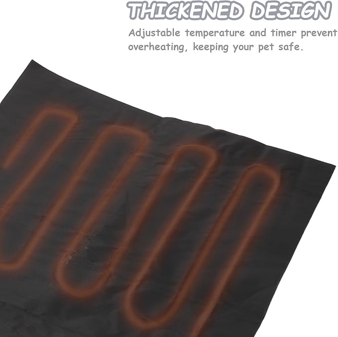 DOITOOL Electric Heating Pad for Pets USB Powered Cat Heated Cushion with Timer Function Dog Warmer Pad for Indoor Beds Adjustable Temperature Pet Heating Mat