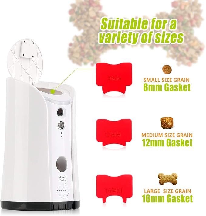 SM-02 Dog Camera Treat Dispenser, Remote Pet Camera with Two-Way Audio and Night Vision Remote via APP, Compatible with Alexa