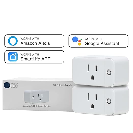 Smart Plug - 2 Pack Smart Home 2.4G Wi-Fi Plugs Outlet Works with Echo, Alexa & Google Home | Smart Plug for Home with Timer, Remote,Voice & Group Controller | No Hub Required