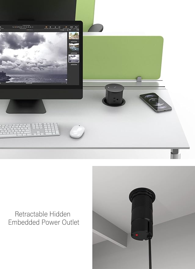 Jgstkcity Pop up Outlet for Kitchen Counter Island,Pop Out Outlet Station with 15 Amp Receptacle Outlet, Splash Resistant,3.15" Diameter,Conference Table Power Hub,ETL Listed