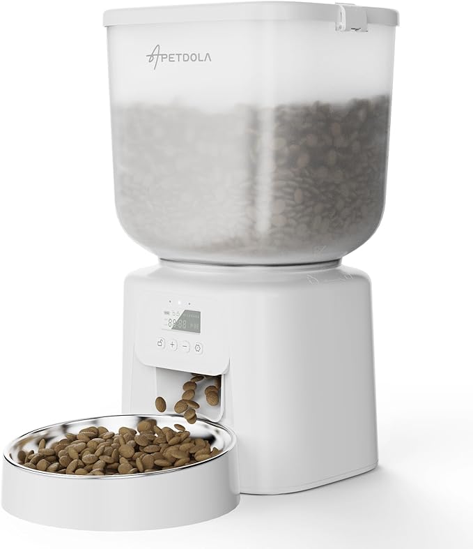 Automatic Cat Feeder, 4L/17Cups Timed Cat Dry Food Dispenser with Dual Power Supply, Programmable Portion Control, Auto Pet Feeder for Cats and Dogs