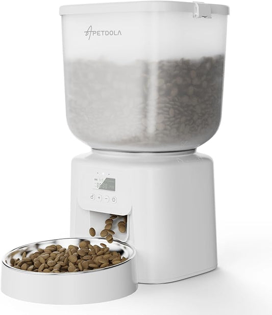 Automatic Cat Feeder, 4L/17Cups Timed Cat Dry Food Dispenser with Dual Power Supply, Programmable Portion Control, Auto Pet Feeder for Cats and Dogs