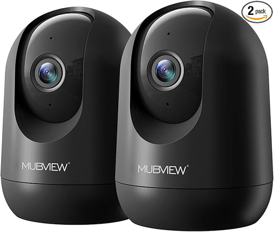 MUBVIEW Cameras for Home Security, Indoor Security Camera, 2.4/5GHz WiFi Wired Camera Ideal for Dog/Elder/Baby, Motion Tracking, Two-Way Audio, Pan Tilt, 7X24, 2K Night Vision PK320B-D