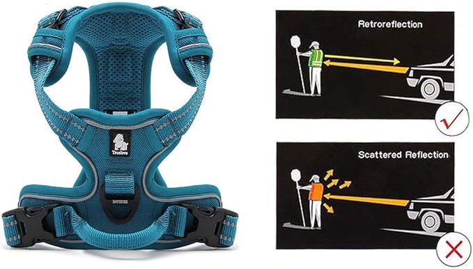 Truelove No Pull Dog Harness with Easy Control Handle and 2 Leash Attachments,Reflective Adjustable Pet Vest