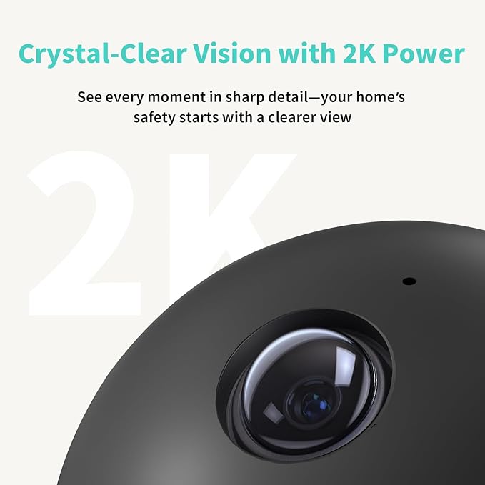 2K Indoor Security Camera, AI Human & Pet Motion, 2.4/5 GHz, 360° Pan Tilt, Night Vision, 2 Way Audio, Compatible with Alexa & Google Assistant (32GB TF Card)