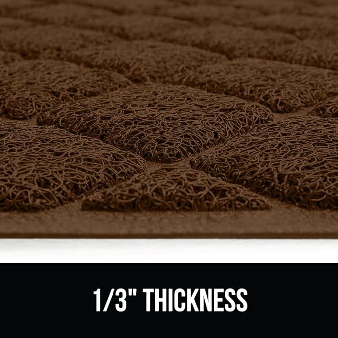 GORILLA GRIP Cat Litter Box Mat, Water Resistant, US Designed Kitty Litter Trapping Mats, Easy to Clean, Scatter Control, Less Mess and Clean Floors, Kitten Supplies for Indoor Cats, 24x17 Brown