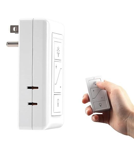 Smart Plug-in Dimmer, Wireless Dimmer Plug with Remote for Indoor Home Lighting, Digital Light Switch for Lamp Compatible with Alexa, for Dimmable LED/CFL Lights and Incandescent/Halogen
